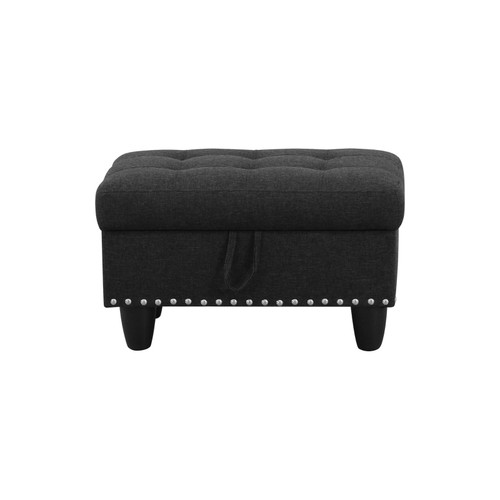 L Shape Black Grey Linen 3-Piece Sofa Living Room Sofa Set