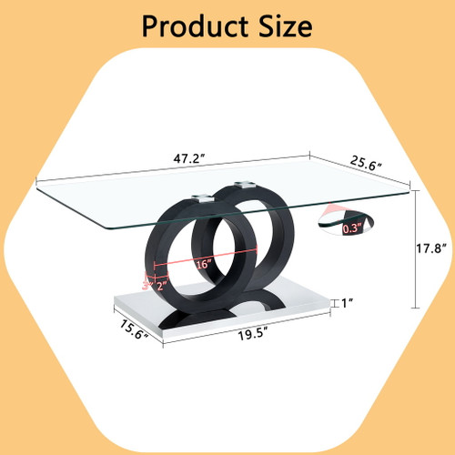 Minimalist Coffee Table - Black