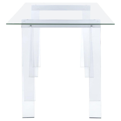 Amaturo - Glass Top Acrylic Writing Desk - Clear