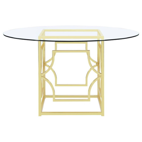 Starlight - Round Glass Top Metal Dining Table