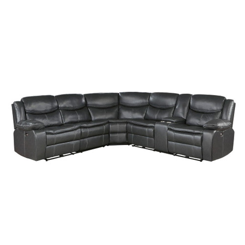 Fargo - (3) 3 Piece Power Reclining Sectional With Right Console - Dark Gray