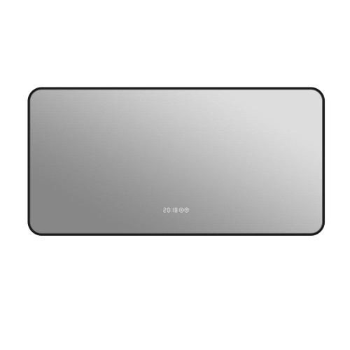 Wall Mirror With Rounded Corners, Temperature Display, Tri-Color Light, Defogging