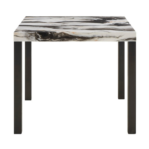 Vega - Faux Marble Counter Height Table - White / Black