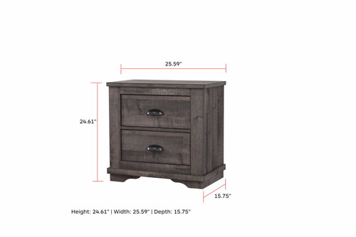 Coralee - Nightstand - Dark Gray