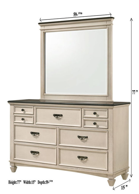 Sawyer - Dresser & Mirror - Antique White