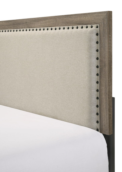 Millie - Full Upholstery Bed In One Box - Warm Gray