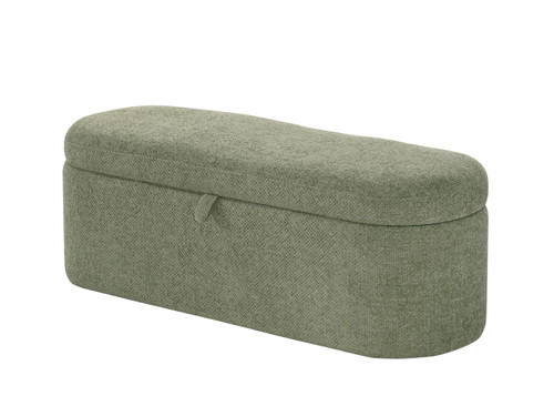 Philipa - Storage Bench - Light Green Tweed