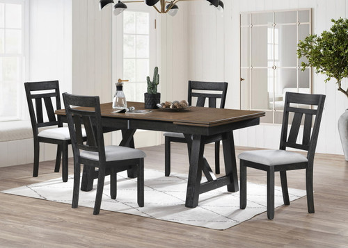 Maribelle - 5 Piece Dining Room Set - Wheat / Charcoal