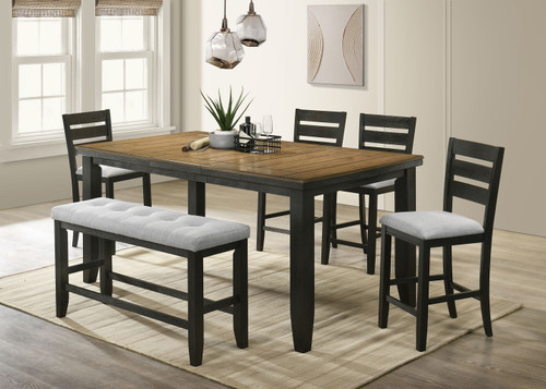 Bardstown - 6 Piece Counter Dining Room Set - Wheat / Charcoal