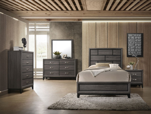 Akerson - Queen 5 Piece Bedroom Set - Gray