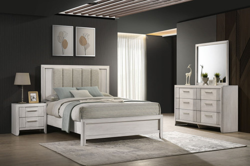 Carlton - Queen 4 Piece Bedroom Set - White Mist