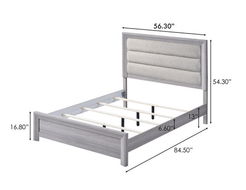 Adelaide - Full 5 Piece Upholstered Bedroom Set - Drift Wood
