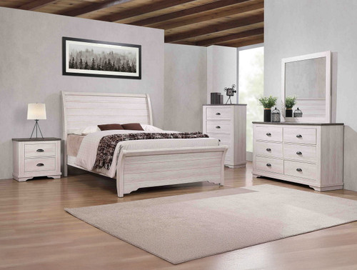 Coralee - Queen 5 Piece Bedroom Set - Chalk / Gray