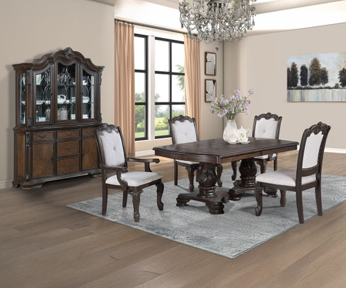 Kiera - 7 Piece Dining Room Set - Cherry Brown