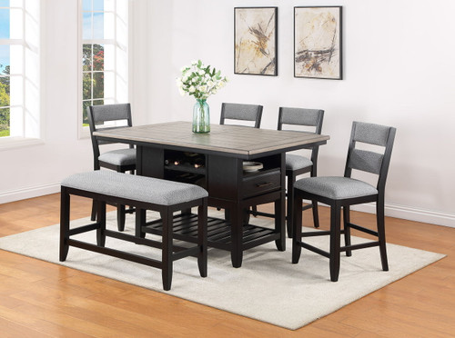 Frey - 6 Piece Dining Room Set - Pearl Silver