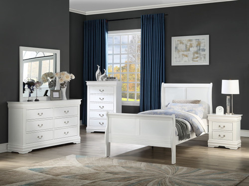 Louis Philip - Twin 4 Piece Bedroom Set - White