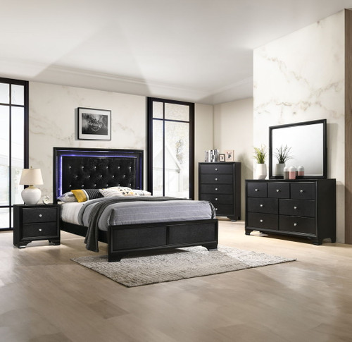 Micah - Full 5 Piece Bedroom Set - Black