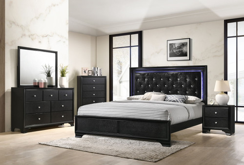 Micah - King 5 Piece Bedroom Set - Black