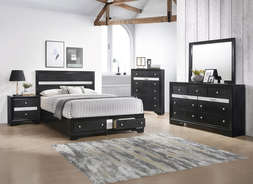 Regata - King 5 Piece Bedroom Set - Black