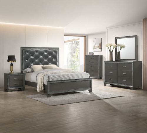 Kaia - King 5 Piece Bedroom Set - Dark Gray