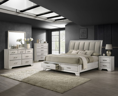 Jaymes - Queen 5 Piece Bedroom Set - White Mist