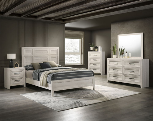 Lorraine - King 5 Piece Bedroom Set - Antique White