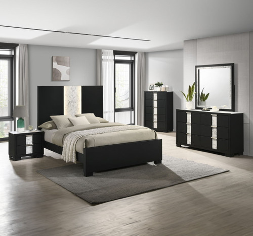 Rangley - King 5 Piece Bedroom Set - Black