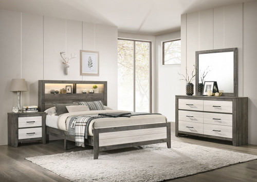 Rhett - King 4 Piece Bedroom Set - Chalk / Gray
