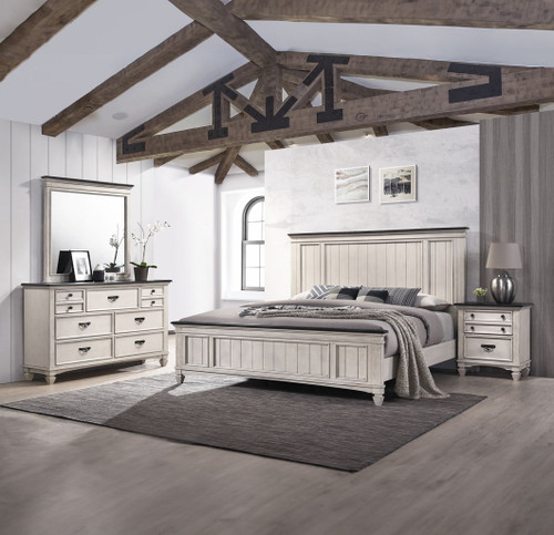 Sawyer - Queen 4 Piece Bedroom Set - Antique White