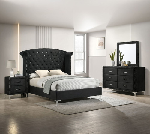 Lucinda - King 4 Piece Bedroom Set - Black