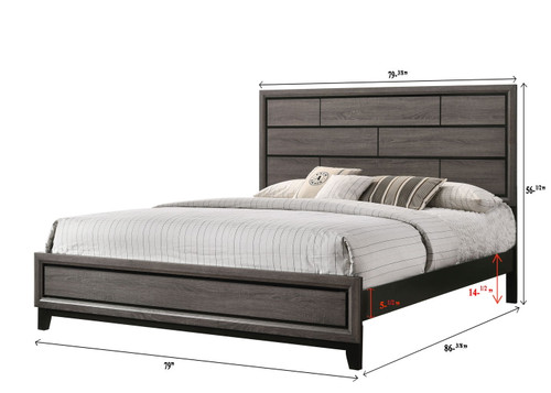 Akerson - California King Bed - Gray