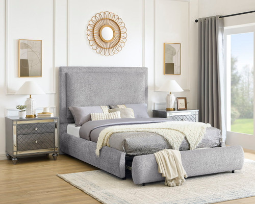 Reverie - Upholstered Queen Storage Bed - Pewter