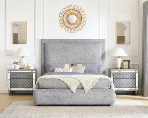 Reverie - Upholstered King Storage Bed - Pewter