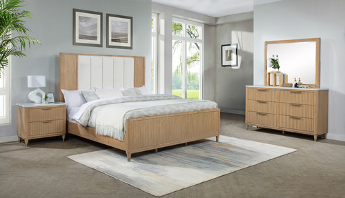 Kara - Queen Bed - Cerused Natural