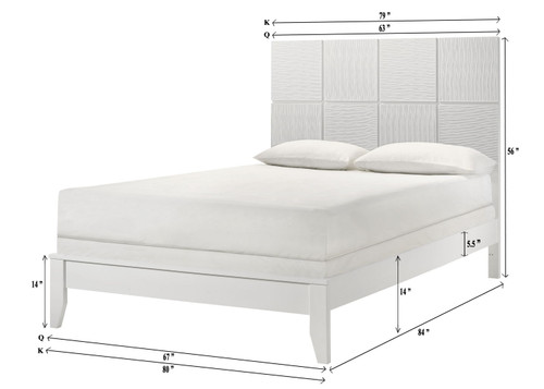 Denker - Full Bed - White