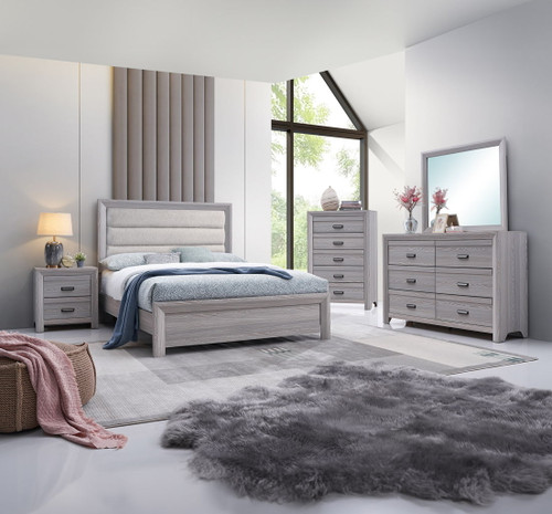 Adelaide - Upholstered King Bed - Drift Wood