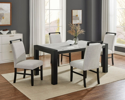 Jules - 5 Piece Dining Room Set - Charcoal / White