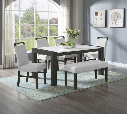 Jules - 6 Piece Dining Room Set - Charcoal / White
