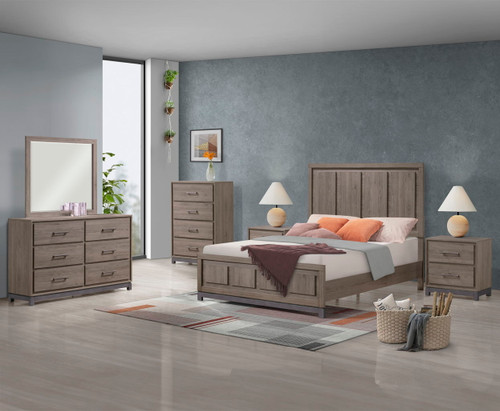 River - Queen 5 Piece Bedroom Set - Light Brown