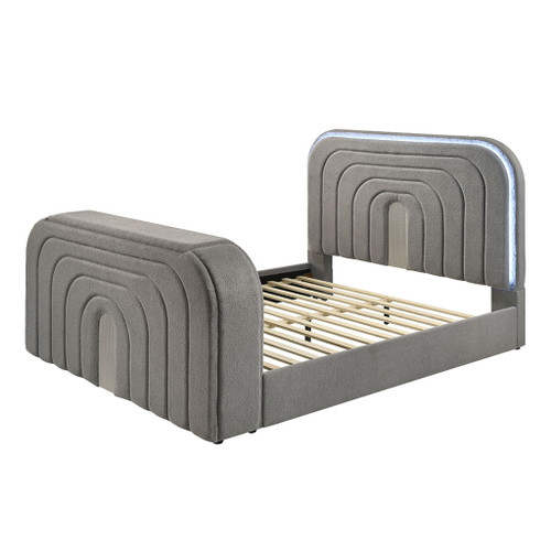 Shelyn - Bedroom Bed With LED, TV Stand, Fireplace & Bluetooth