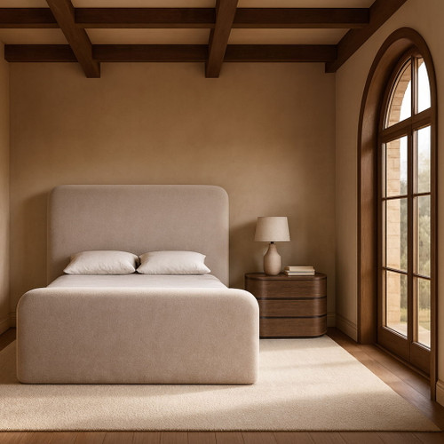 Fira - Chenille Fabric Upholstered Bed