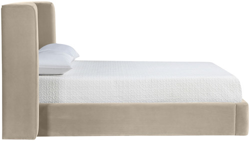 Kendall - Velvet Upholstered Bed - Cream