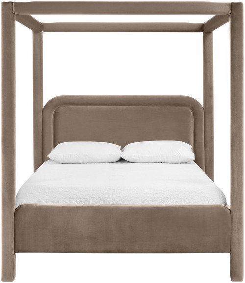 Salina - Velvet Upholstered Bed - Taupe