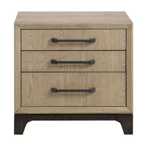 3 Drawer Nightstand With USB Charging Port - Brown