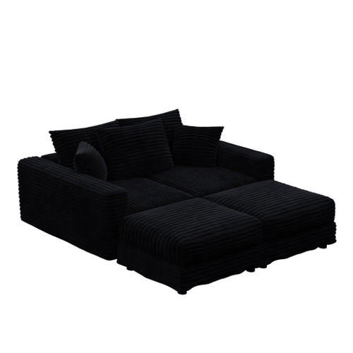 Convertible Deep Seat Sofa With Soft Pillows And Ottomans