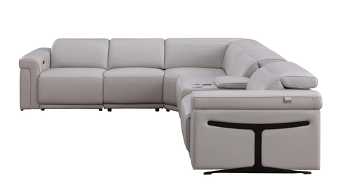 Lucca 6pc Light Gray Power Reclining Sectional