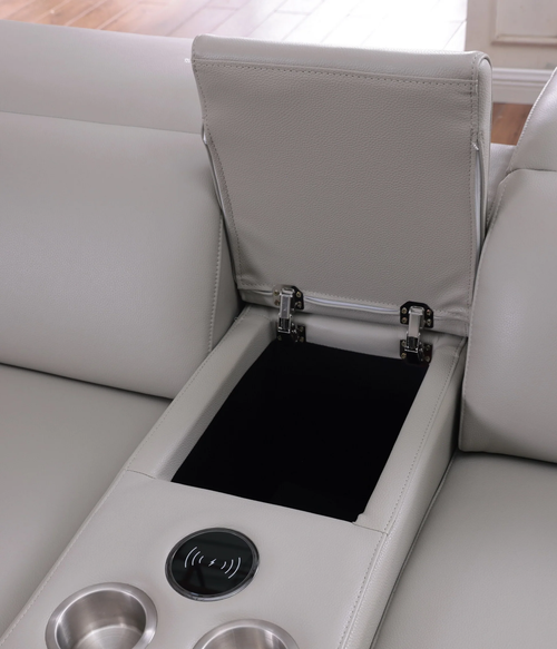 Lucca 6pc Light Gray Power Reclining Sectional