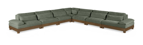 Turin - Chenille Fabric Upholstered Modular Sectional - Green