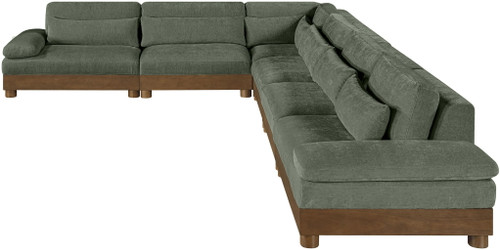 Turin - Chenille Fabric Upholstered Modular Sectional - Green