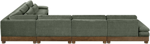 Turin - Chenille Fabric Upholstered Modular Sectional - Green